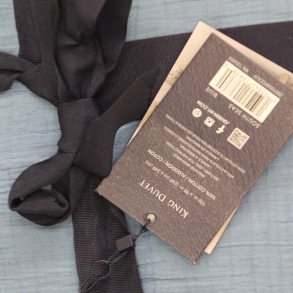 J. Queen New York Cotton Seacove Hypoallergenic Duvet Cover South Seas Blue King - Picture 5 of 8